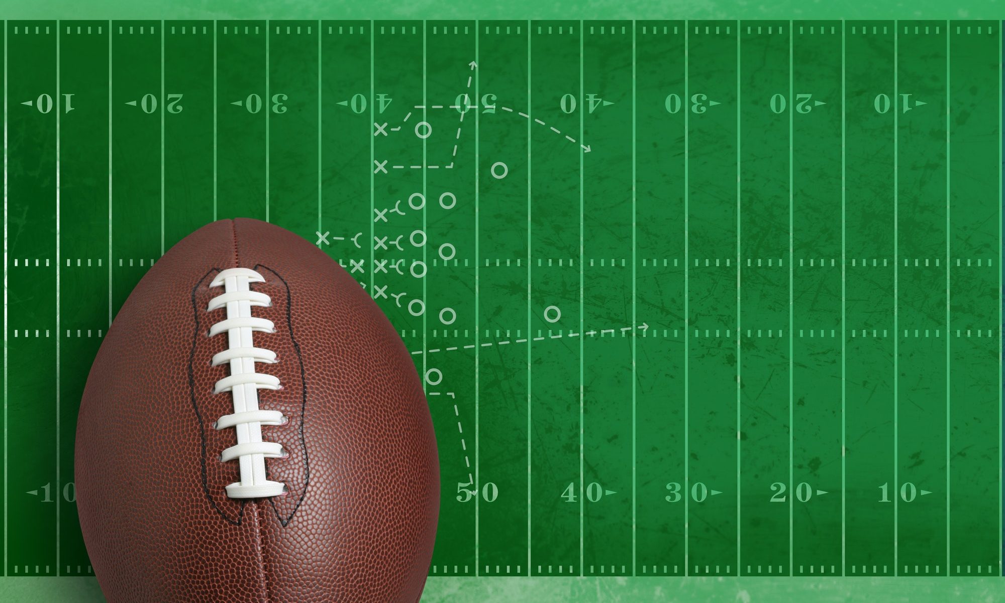 Football on a Playing Field with Diagram